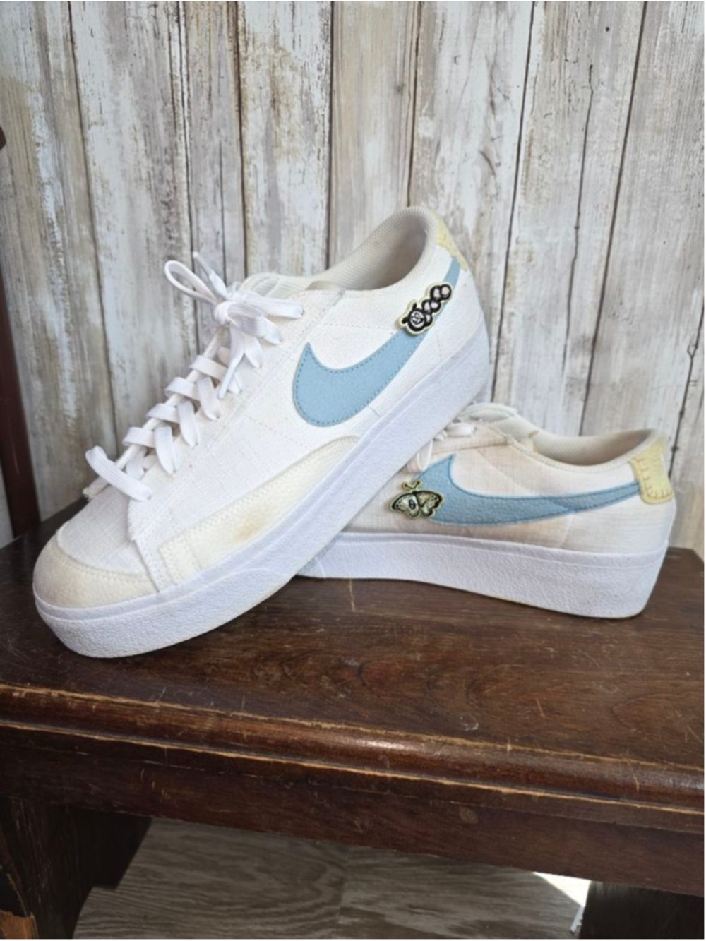 Women's Nike White Light Blue Sneakers Size 11